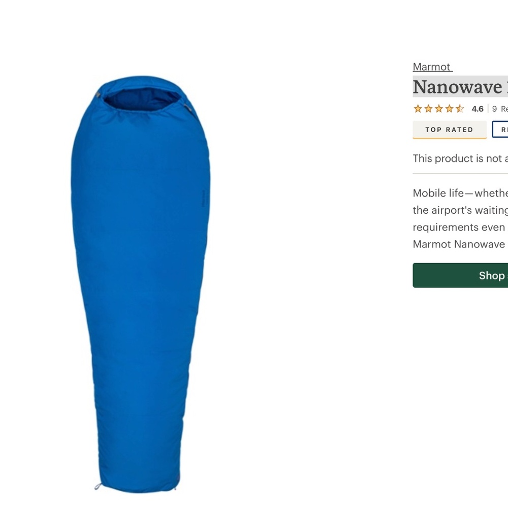 Marmot Nano Wave 25 Sleeping Bag